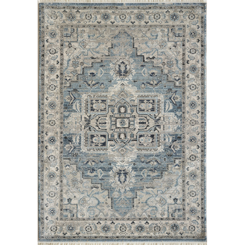 Astoria Grand Omarion Light Blue/Cream Area Rug Wayfair